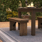 Flash Furniture HERCULES 40" x 12" Antique Rustic Solid Pine Folding Farm Bench-Folded Thickness: 3.25"