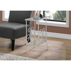 Monarch Specialties 3158 Accent Table - 30"H/Silver Metal With Tempered Glass-Assembly required