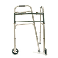 Bios Reciprocating Walker with Wheels-The double button collapsible walker is designed for people that require extra stability and support
