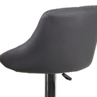 Flash Furniture Contemporary Grey Vinyl Bucket Seat Adjustable Height Barstool with Chrome Base-Swivel Seat