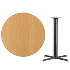 Flash Furniture 42" Round Natural Laminate Table Top with 33" x 33" Bar Height Table Base-Natural Laminate Top