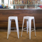 Plata Decor Tolix 30"H Stool - White - 2 Pack-Backless