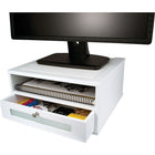 Victor Wood Monitor Riser, Pure White (W1175)-Dimensions: 6 1/2"H x 13 3/8"W x 13 3/8"D