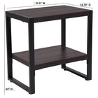Flash Furniture Thompson Collection Charcoal Wood Grain Finish End Table with Black Metal Frame-Charcoal Wood Grain Laminate Finish