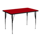 Flash Furniture 30''W x 48''L Rectangle Activity Table with Thermal Fused Top and Standard Height Adjustable Legs, Red-Red Laminate