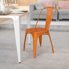 Flash Furniture Orange Metal Indoor-Outdoor Stackable Chair-Galvanized Steel Construction