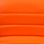 Flash Furniture Contemporary Orange Vinyl Adjustable Height Barstool with Horizontal Stitch Back & Chrome Base - 2 Pack-Chrome Base