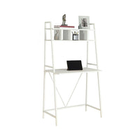 Monarch Specialties 7163 32" Computer Desk - White Top/White Metal-A trendy and modern 60 h computer desk with a sleek white laminate finish and sturdy white metal base in a minimalist space saving design, perfect for home offices and small spaces.