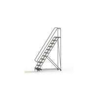 Tri-Arc Manufacturing Aluminum Rolling Ladder, Step Width: 24", Step Type: Serrated, No. of Steps: 11 (WLAR111245)-No. of Steps: 11