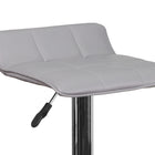 Flash Furniture Contemporary Grey Vinyl Adjustable Height Barstool with Quilted Wave Seat & Chrome Base-CA117 Fire Retardant Foam