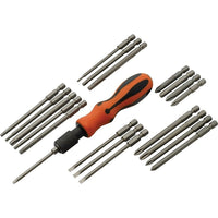 Dynamic Tools 21 Piece Screwdriver Set With Removable Bits, Comfort Grip Handle-Contains: Comfort Grip Handle (1/4" Hex), Screwdriver Bits (3" Length): Torx®: T10, T15, T20, T25, T30, Square Recess: #0, #1, #2, #3, Slotted: 1/8", 5/32", 3/16", Phillips®: #0, #1, #2, #3, Screwdriver Bits (2" Length): Phillips® (2" Length): #1, #2 (2), #3