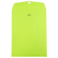 JAM Paper 9 x 12 Open End Catalog Envelopes with Clasp Closure, Brite Hue Ultra Lime Green, 100 Pack (900835395)-Ultra lime