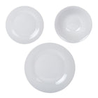 Luciano 12-piece Classic Dinner Serveware Set, 10 inches, White-Microwave and dishwasher safe