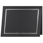 St. James Document/Certificate Holders - Silver Foil Border - Linen Finish - Black - 5 Pack - 83849-Easy to insert any letter size (8-1/2" x 11") documents into the die-cut corner slots