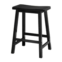 Winsome 24" Saddle Seat Stool, Black-Contemporary wood saddle counter height stools