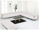 Flash Furniture HERCULES Imagination Series Melrose LeatherSoft Sectional & Ottoman Set - 12 Pieces - White-Add on pieces as your business grows