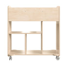 Flash Furniture Bright Beginnings Commercial Grade Double Sided Space Saving Wooden Mobile Storage Cart w/ Casters - Natural-Rounded Edges Prevent Abrasions from Accidental Contact