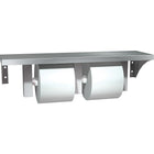 ASI Double Roll Bathroom Tissue Dispenser/Holder with Shelf, Stainless Steel-Toilet paper holder with shelf holds two 1500 sheet toilet tissue rolls