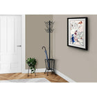Monarch Specialties 2060 Coat Rack with Umbrella Holder - Black Metal-8 hanging hooks on 2 tiers ideal for hats, jackets and scarves