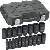 Gearwrench, Impact Deep Socket Sets, 1/2" Drive-Number of Pieces - 19