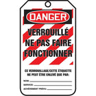 Lockout Safety Tags, Danger; Verouille Ne Pas Fair Fonctionner, SAU881, 5 Pack-Language - French