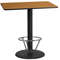 Flash Furniture Laminate 24"W x 42"L Round Base Table, Natural (XUNT2442TR24B4F)-Bar height hospitality table