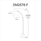 Dainolite Felix Modern Incandescent Adjustable Floor Lamp - 1 Light - Matte Black with White Shade -Great design suited for all décor settings