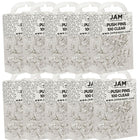 JAM Paper Push Pins, Clear Pushpins, 10 Packs of 100, 1000 Total (222419050g)-Clear