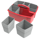 Storex Large Caddy with Sorting Cups - Red - 2 Pack-Comfort grip handle