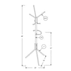 Monarch Specialties 2163 Coat Rack - Silver Metal-Weight Capacity: 20 lbs