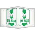 Accuform Signs Eye Wash Projection Sign, 6" x 8-1/2", Plastic, English With Pictogram-Display Type Bolt-On