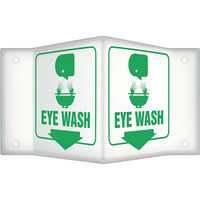 Accuform Signs Eye Wash Projection Sign, 6" x 8-1/2", Plastic, English With Pictogram-Display Type Bolt-On