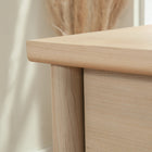 Sauder 59"W Whitaker Point Desk - Natural Maple-   Storage area behind door holds vertical CPU tower and has an adjustable shelf