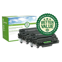 Staples Sustainable Earth HP 55X Reman Laser Toner Cartridge - High Yield - Black - 2 Pack-Yields up to 12,500 pages each