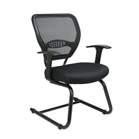 SPACE AirGrid Back Visitors Chair with Mesh Seat and Sled Base - Black-Thick Padded Contour Seat and AirGrid Back with Built-in Lumbar Support
