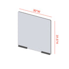 Mark Maker Modular Sneeze Guard Front - 30" W x 31.5" H panel 1/4" Clear Acrylic -2 8" aluminum bottom rails - no pass through-Made from 1/4” clear acrylic.
