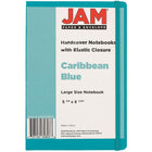 JAM Paper Hardcover Lined Notebook with Elastic Closure, Large, 5.88 x 8.5 Journal, Caribbean Blue, 2/Pack (340528855g)-Sold Individually