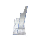 Futech 2-Bay Trifold Literature Holder - Acrylic - 4.25" W x 8.25" H x 4" D - 2 Pack (CTS0133)-Clear Acrylic