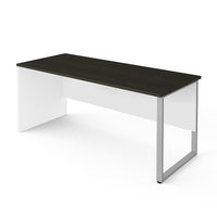 Bestar Pro-Concept Plus Table with Rectangular Metal Leg, White & Deep Grey (110402-1117)-White & Deep Grey