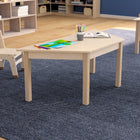 Flash Furniture Bright Beginnings Commercial Grade Wooden Trapezoid Preschool Classroom Activity Table (MKME088017)-Glossy Beech Finish Matches Any Decor
