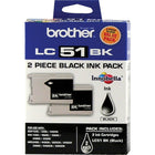 Brother LC51 Black Ink Cartridges, Twin Pack (LC512PKS)-Yields up to 500 pages