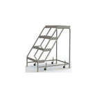 Tri-Arc Manufacturing Aluminum Rolling Ladder, Step Width: 24", Step Type: Ribbed, No. of Steps: 4 (WLAR004244)-No. of Steps: 4
