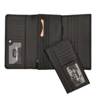 Club Rochelier Ladies Clutch Wallet with Checkbook & Gusset - Black-1 Detachable checkbook holder
