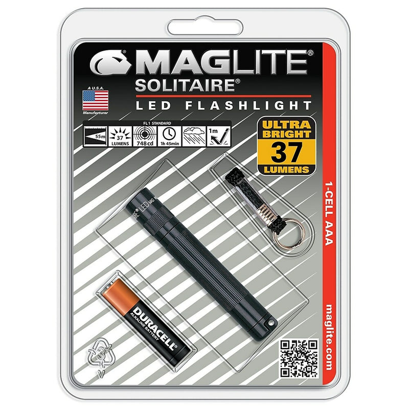 Maglite LED 1-Cell AAA Solitaire Flashlight, Black (SJ3A016