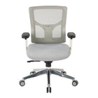 Pro-Line II White Mesh Mid Back Manager's Chair and Padded Seat, Height Adjustable Back-Adjustable Lumbar Support