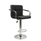 Nicer Furniture Hexagrid Swivel Hydraulic Bar Stool with Arms - Black - 2 Pack-Set of 2 contemporary stools, upholstered in durable polyurethane leatherette.