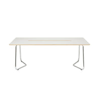 Archyi Dry Erase Meeting Table, Douro Collection, 83" x 29" x 39", White-Stable chromed tubular steel legs