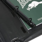 Roots Deluxe 2-Way Zip Binder, Black-Attractive black binder with white stitching