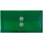 JAM Paper Plastic Envelopes with Button and String Tie Closure #10 Business Booklet - 5.25" x 10" - Green - 12 Pack -Colour: Green 