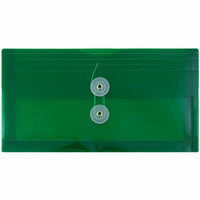 JAM Paper Plastic Envelopes with Button and String Tie Closure #10 Business Booklet - 5.25" x 10" - Green - 12 Pack -Colour: Green 